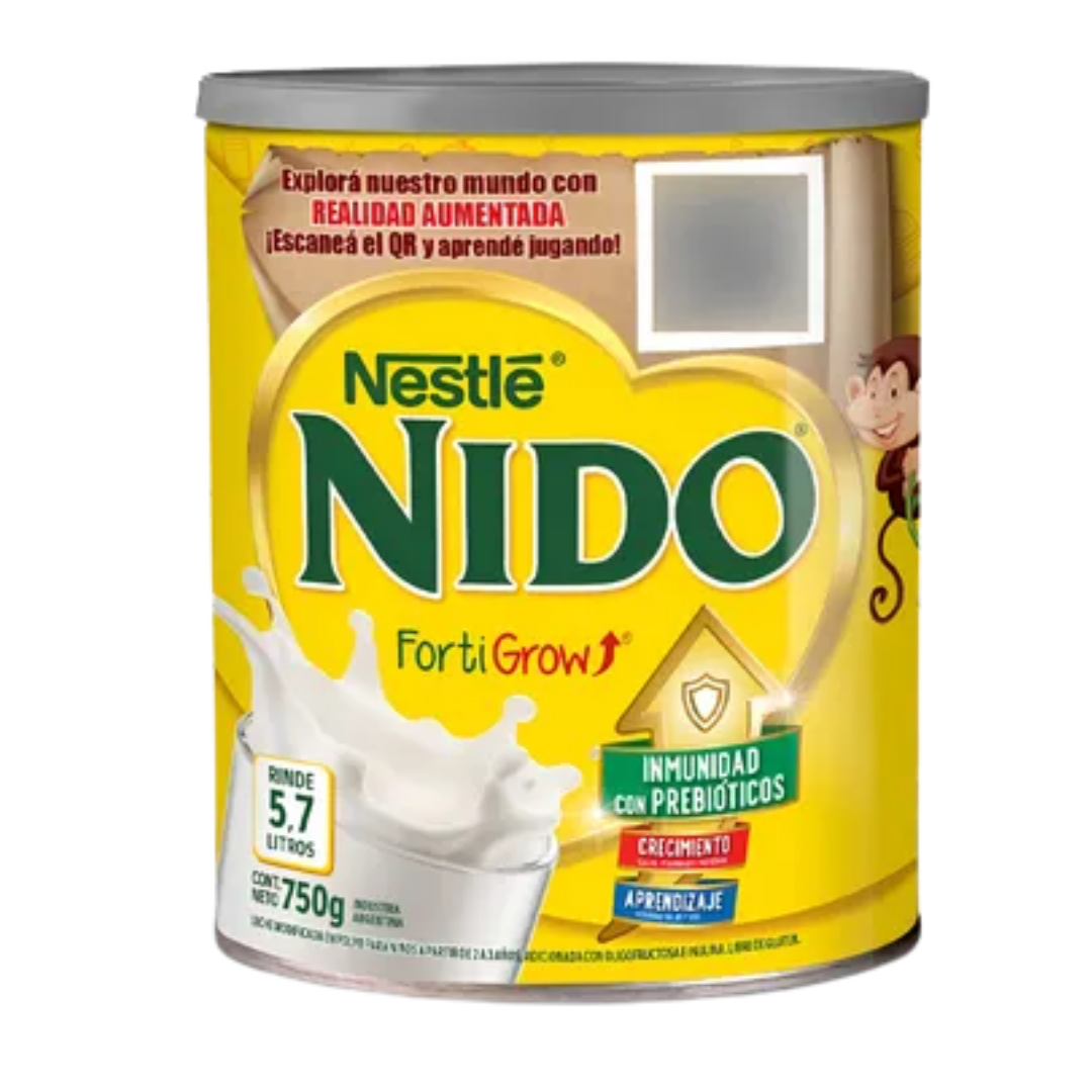 LECHE NIDO FORTIGROW LATA NESTLE 750G CAJA 12 UNID