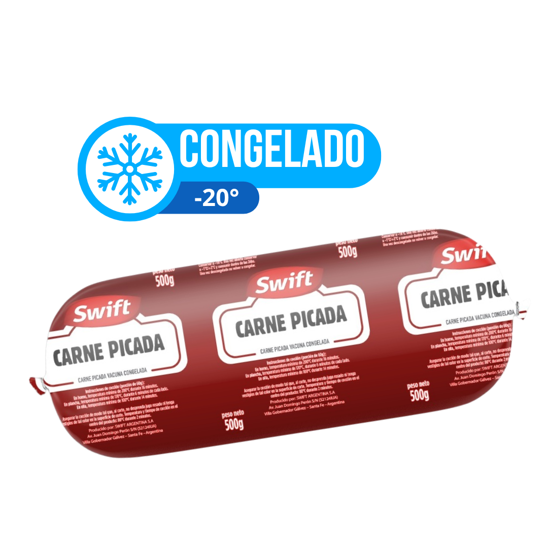 CARNE PICADA VACUNA CONGELADA SWIFT 0.5 KG BULTO 36 P