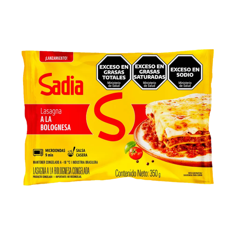 LASAGNA BOLOGNESA CONG SADIA 350 GRS BULTO 12 UNID