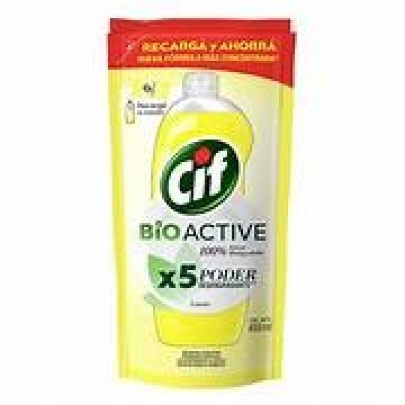 DETERGENTE CIF BIOACTIVE LIMON RECARGABLE 450 ML