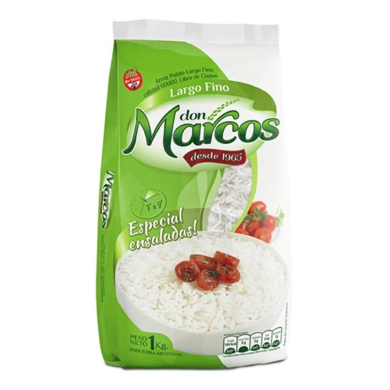 ARROZ DON MARCOS LARGO FINO X 1 KG BULTO 10 UNID