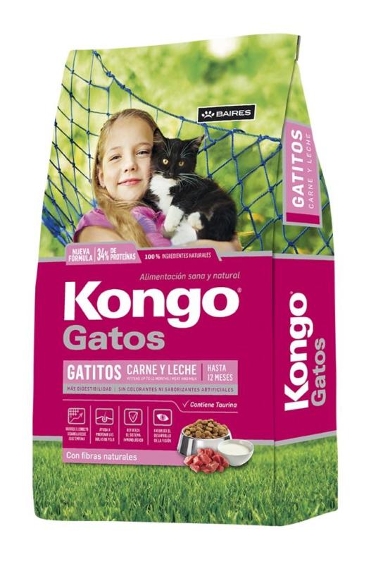 KONGO GATITOS NATURAL CARNE Y LECHE 1 KG