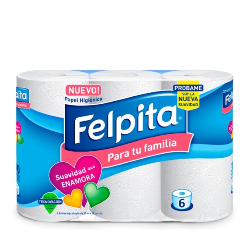 PAPEL HIGIENICO FELPITA BLANCO 6U X 30 MTS BULTO 10 P