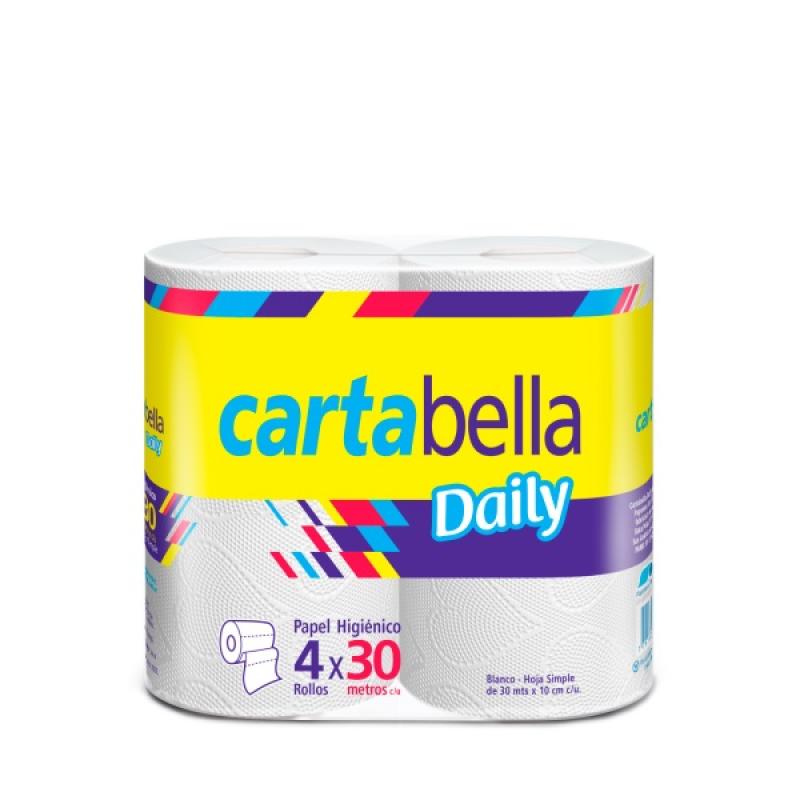 PAPEL HIGIENICO CARTABELLA BLANCO 4U X 30 MTS BULTO 12 P