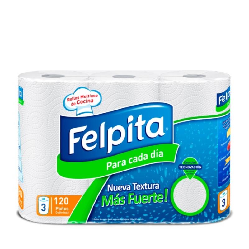 ROLLO COCINA FELPITA BLANCO 3U X 40P BULTO 10 P